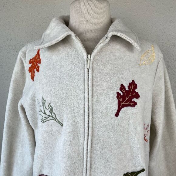 Holiday Lodge Full Zip Autumn Fleece Jacket Size M EUC - Picture 2 of 8